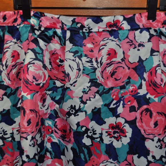 Skirt women's Retro Vintage floral-print A-Line Summer Midi Pleated Skirt - Picture 2 of 4